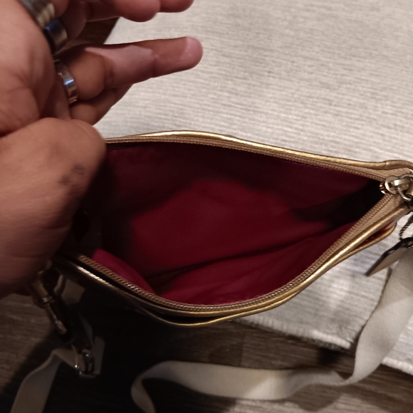 Y2K Coach Multicolor Striped Crossbody Bag with Gold Accents - Picture 4 of 4